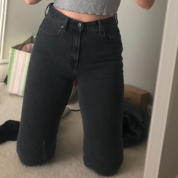 Loose warn black high waisted jeans - Picture 4 of 4